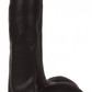 6 Inch Slim Dildo with Balls - Black