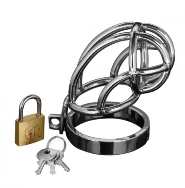 Captus Stainless Steel Locking Chastity Cage