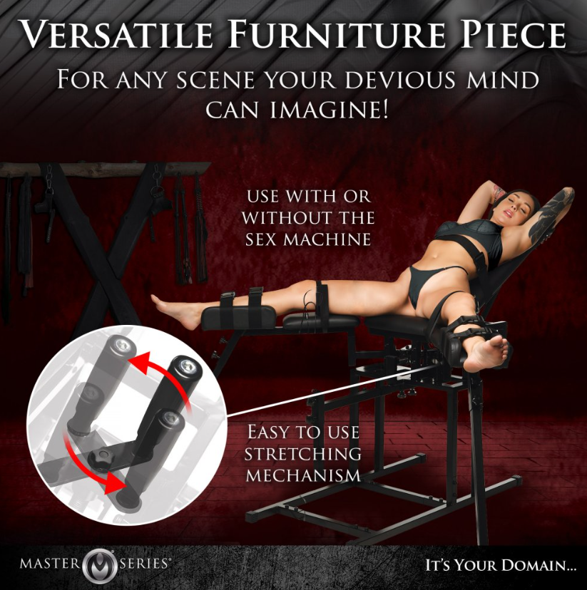 Leg Spreader Obedience Chair with Sex Machine