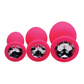 Pink Pleasure 3 Piece Silicone Anal Plugs with Gems