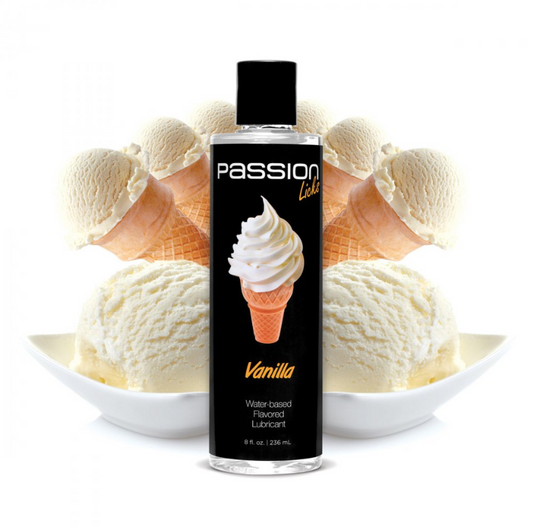 Passion Licks Vanilla Water Based Flavored Lubricant - 8 oz