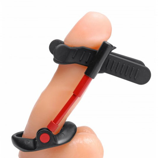 Pro Penile Aide by Size Matters, an adult novelty system for penis enhancement, showcasing the device with accessories like straps and cushions, designed for comfort and discreet use under clothing.